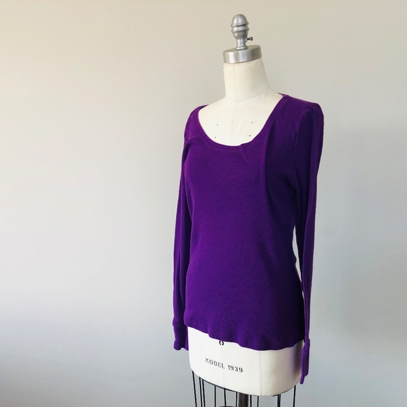 Plus Size 16 18 XL FADED GLORY Long Sleeve Pullover Cotton Tee - Picture 7 of 7